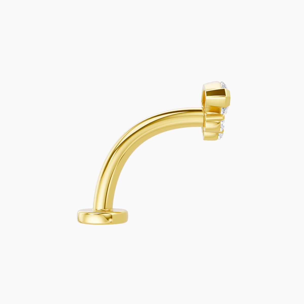 Danu | 18k Yellow Gold 7 mm 10 mm Diamond Floating Navel Piercing