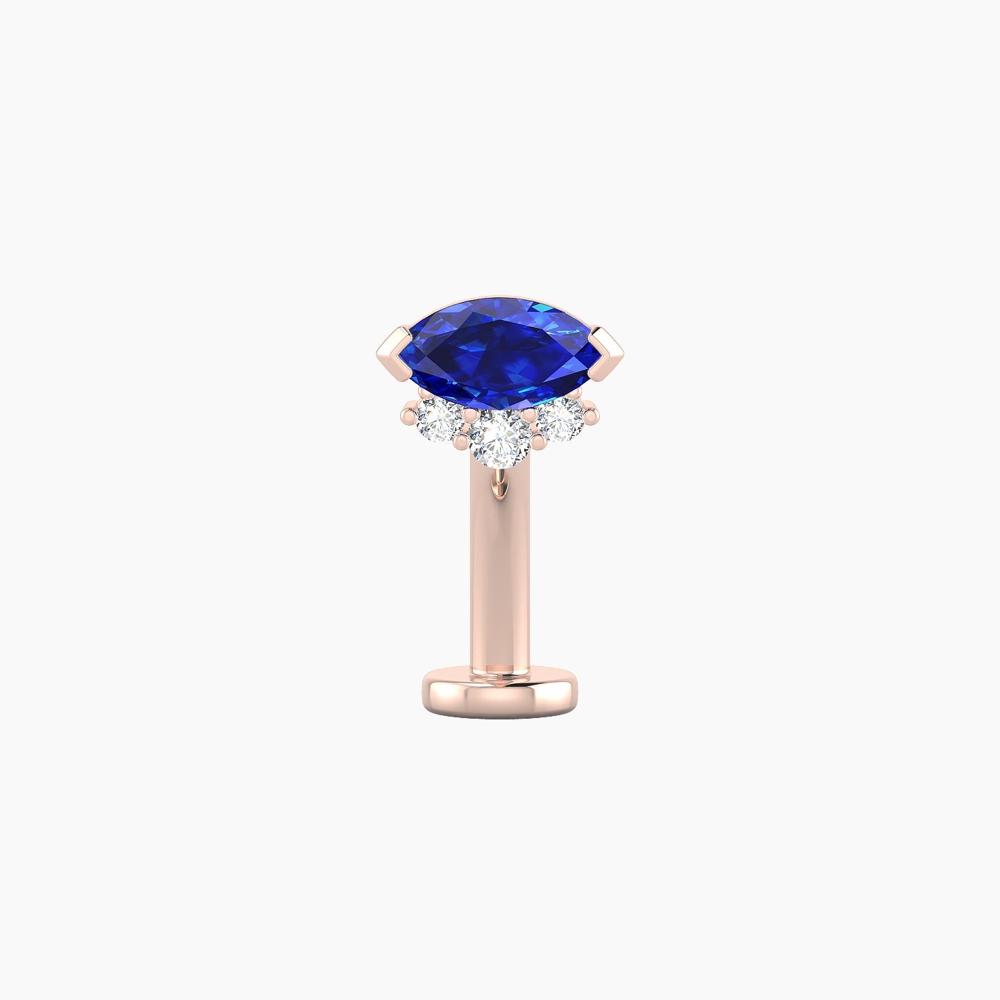 Danu | 18k Rose Gold 10 mm 7 mm Sapphire & Diamond Floating Navel Piercing