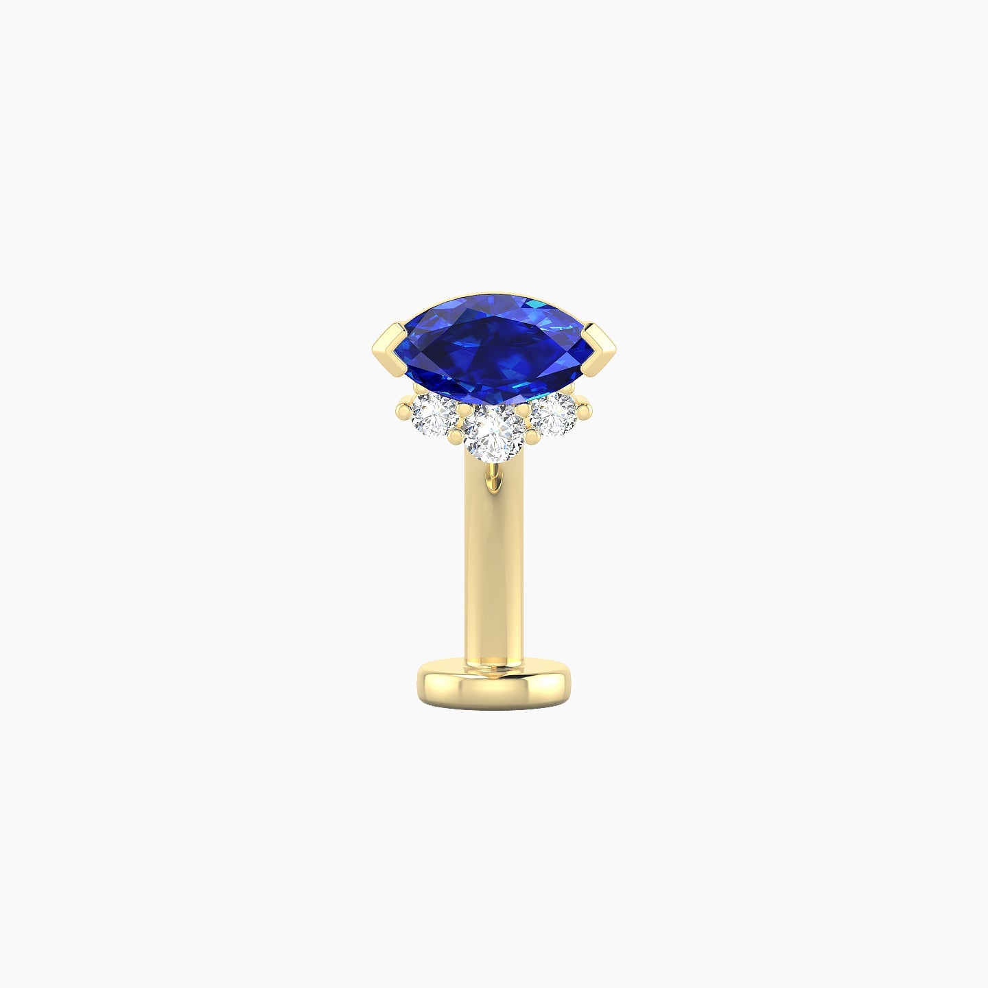 Danu | 18k Yellow Gold 10 mm 7 mm Sapphire & Diamond Floating Navel Piercing