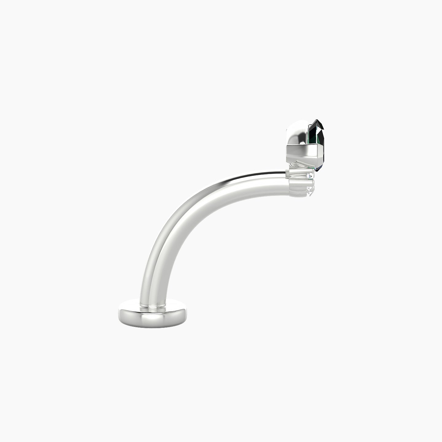 Danu | 18k White Gold 10 mm 7 mm Emerald & Diamond Floating Navel Piercing