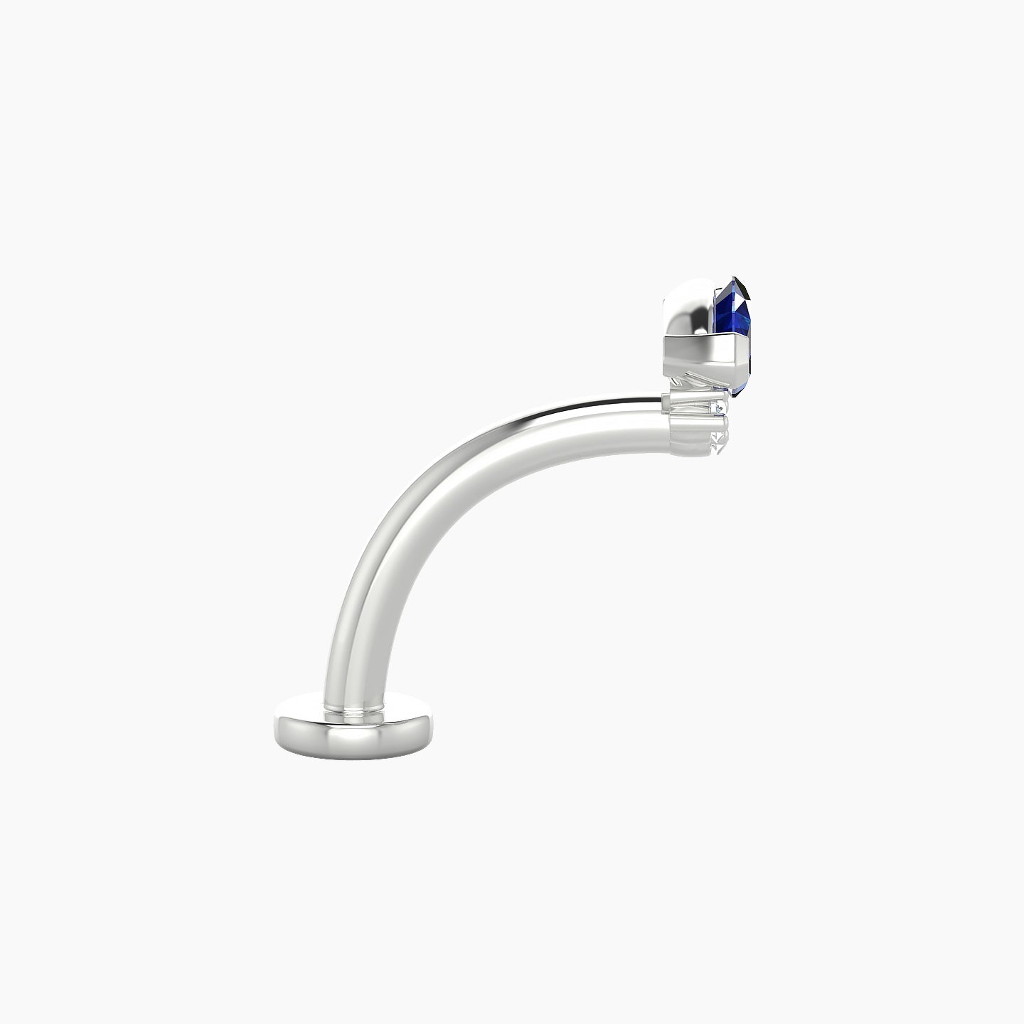 Danu | 18k White Gold 10 mm 7 mm Sapphire & Diamond Floating Navel Piercing