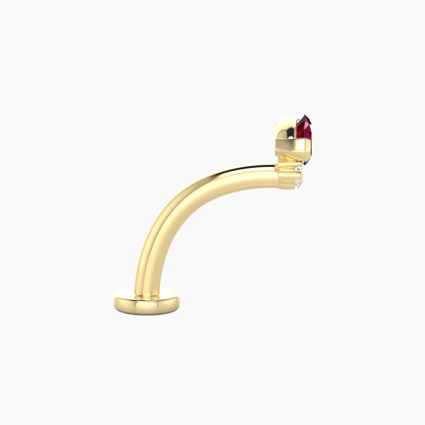 Danu | 18k Yellow Gold 10 mm 7 mm Ruby & Diamond Floating Navel Piercing