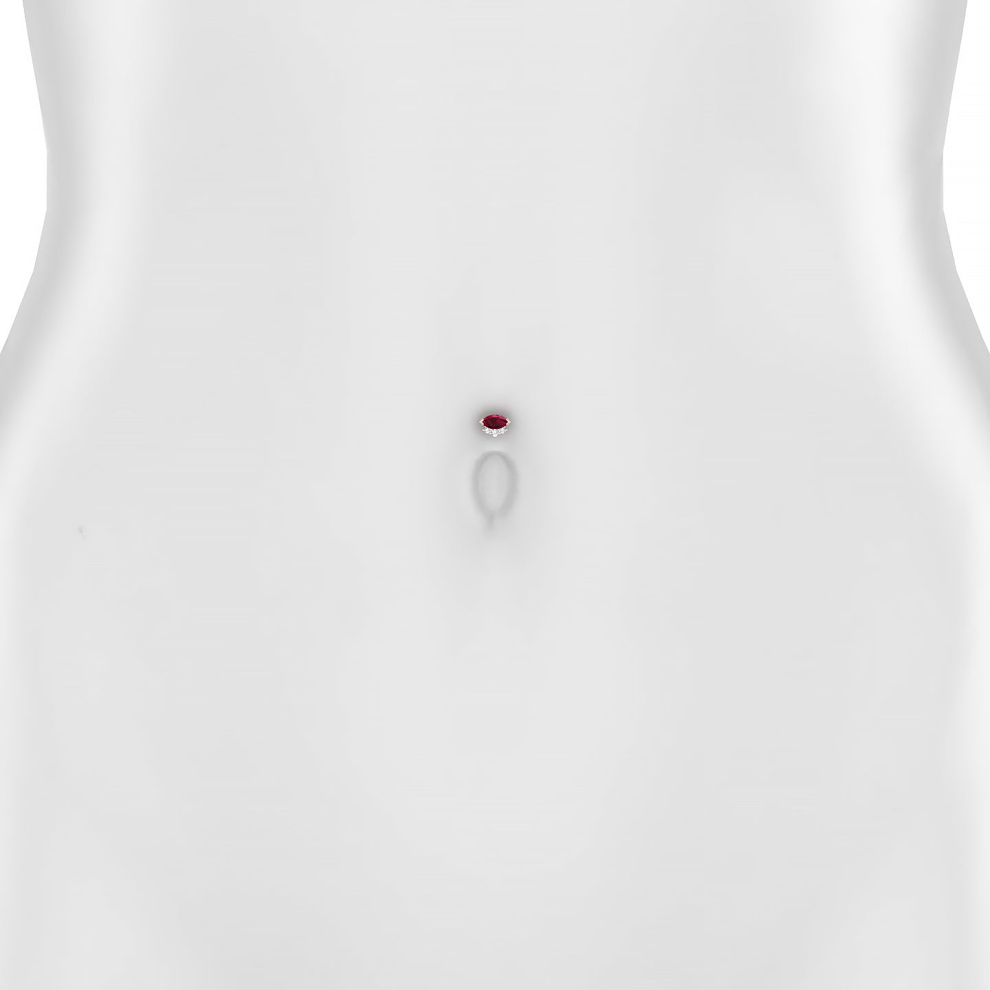 Danu | 18k Rose Gold 10 mm 7 mm Ruby & Diamond Floating Navel Piercing