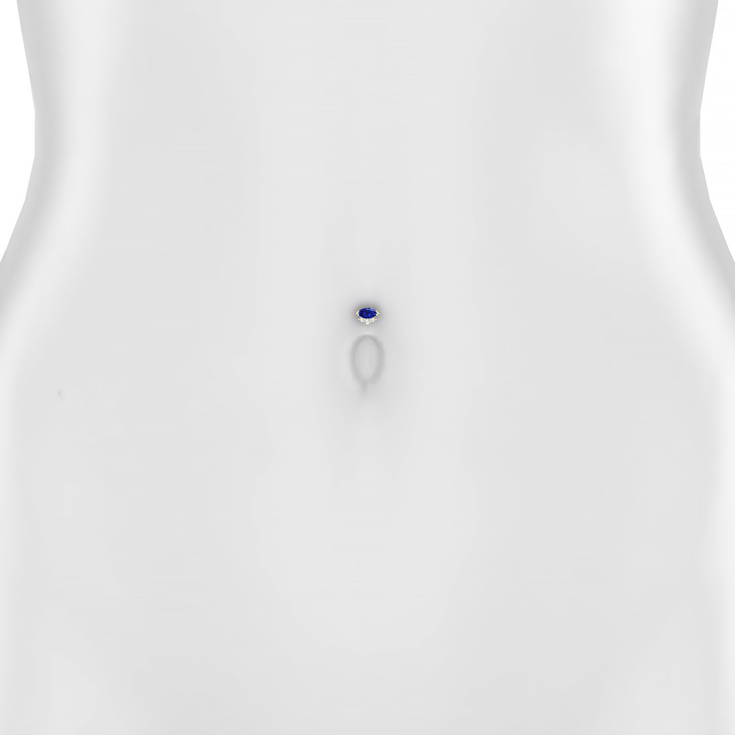 Danu | 18k Yellow Gold 10 mm 7 mm Sapphire & Diamond Floating Navel Piercing