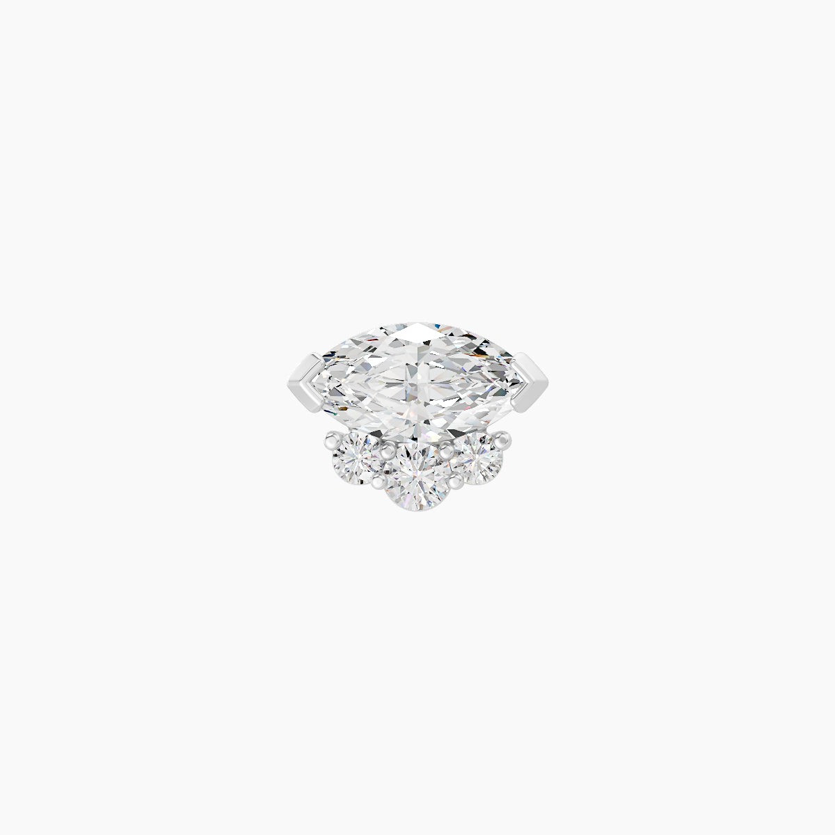 Danu | 18k White Gold 7 mm 5 mm Diamond Nose Piercing