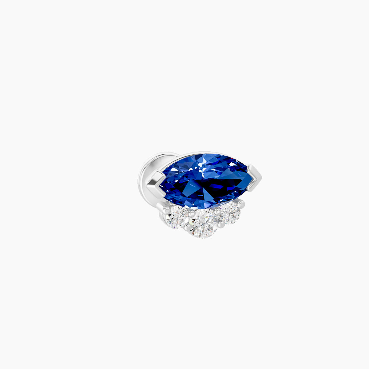 Danu | 18k White Gold 5 mm 7 mm Sapphire & Diamond Nose Piercing