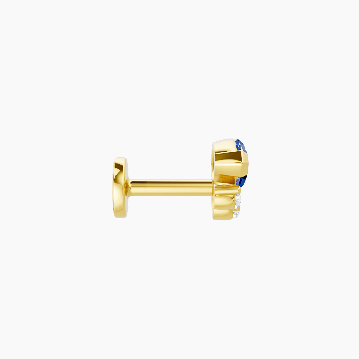 Danu | 18k Yellow Gold 5 mm 7 mm Sapphire & Diamond Nose Piercing
