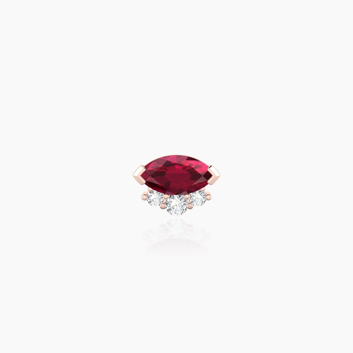 Danu | 18k Rose Gold 5 mm 7 mm Ruby & Diamond Nose Piercing