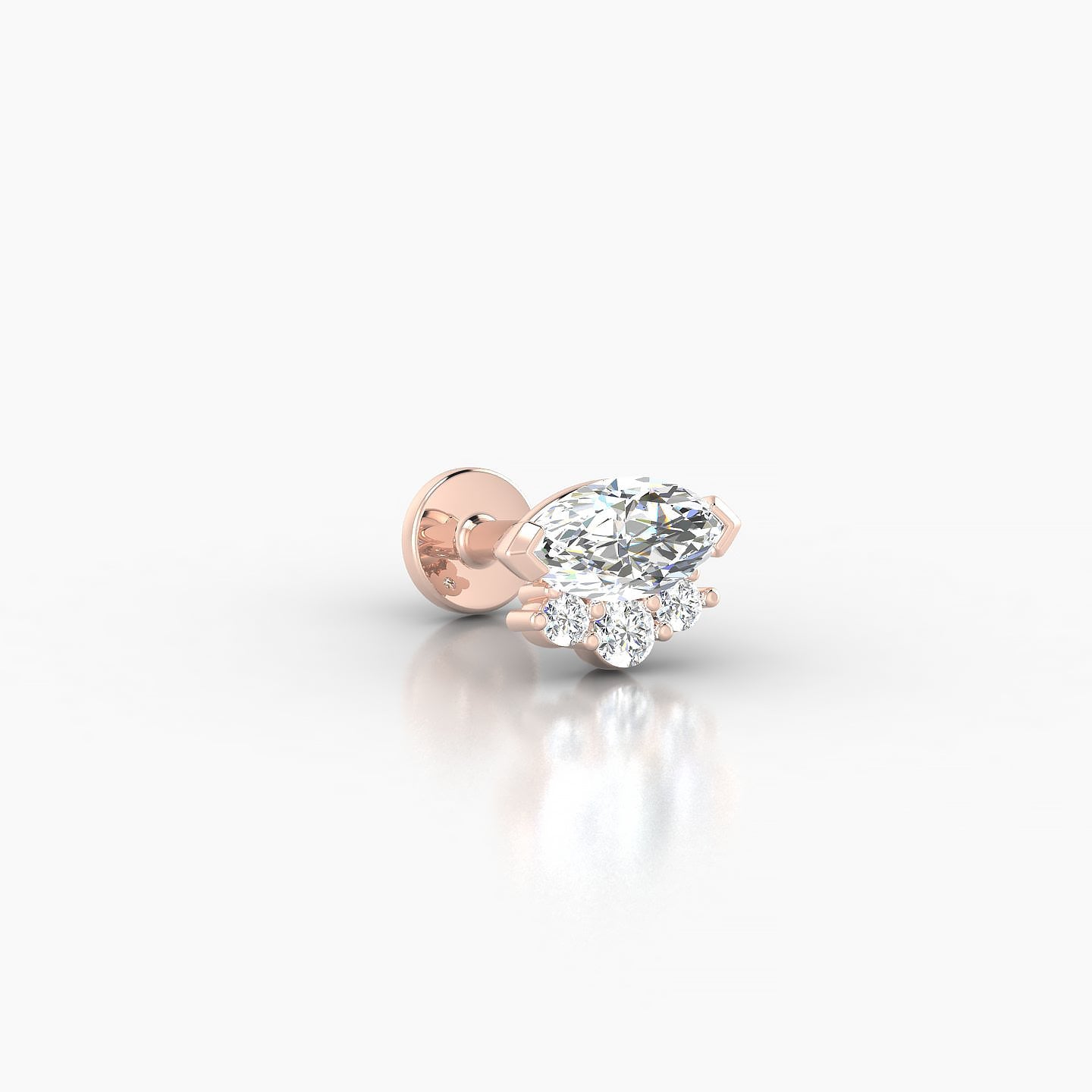 Danu | 18k Rose Gold 7 mm 5 mm Diamond Nose Piercing