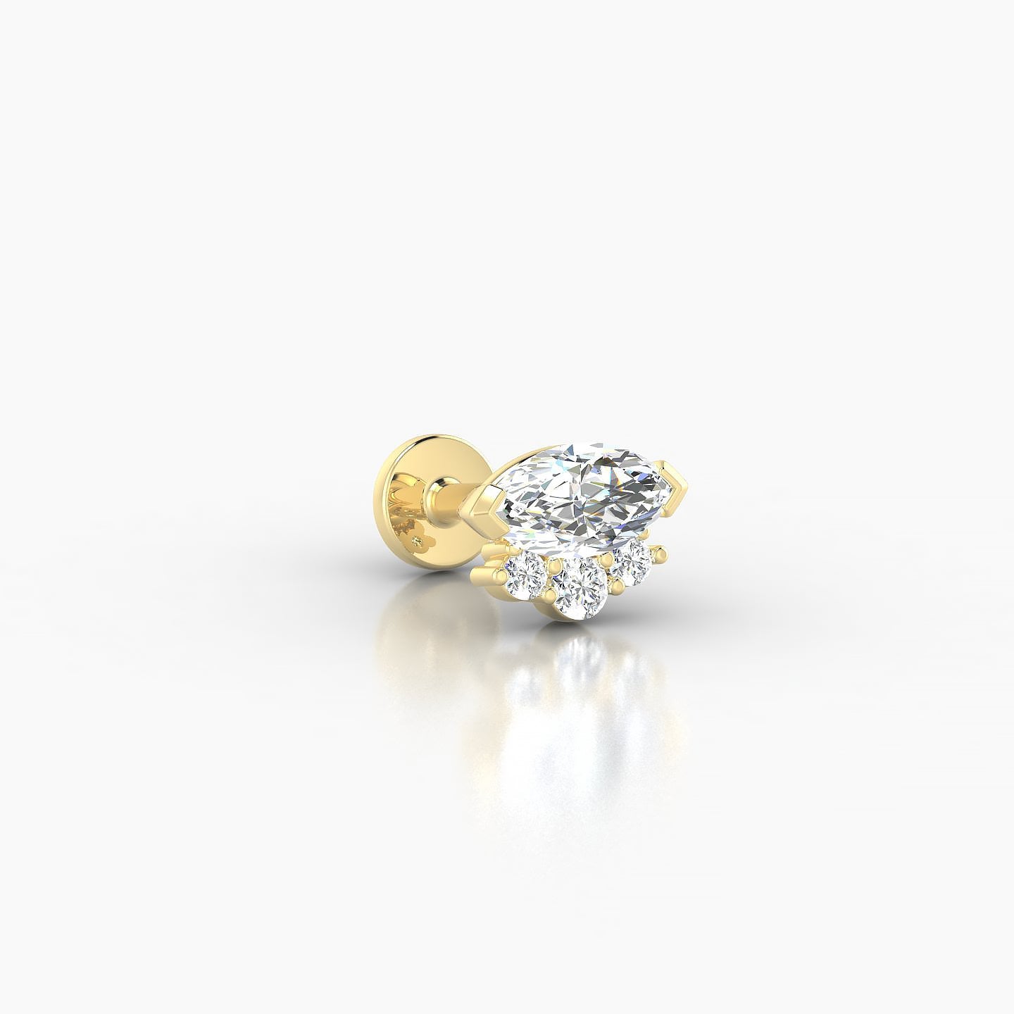 Danu | 18k Yellow Gold 7 mm 5 mm Diamond Nose Piercing