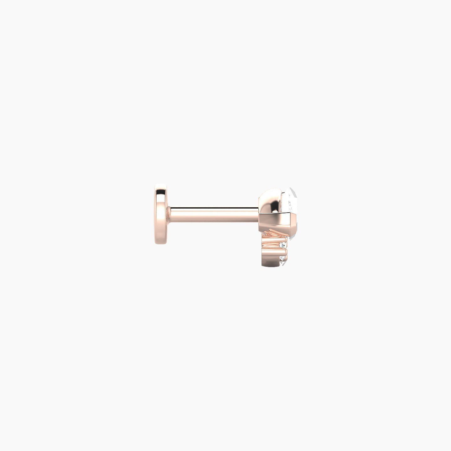 Danu | 18k Rose Gold 7 mm 5 mm Diamond Nose Piercing