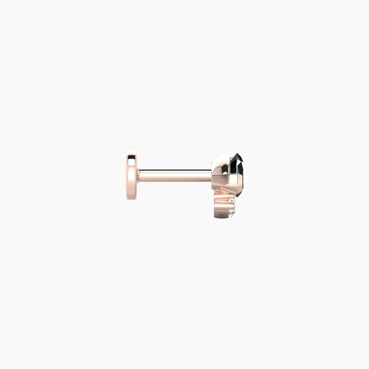 Danu | 18k Rose Gold 5 mm 7 mm Emerald & Diamond Nose Piercing
