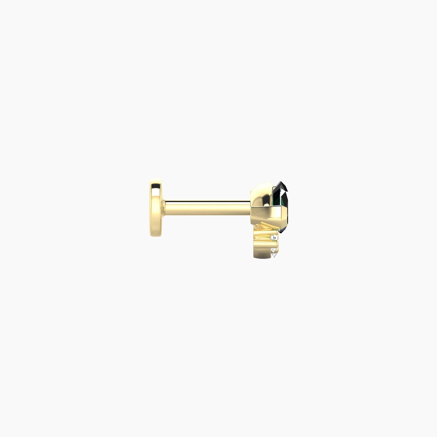 Danu | 18k Yellow Gold 5 mm 7 mm Emerald & Diamond Nose Piercing
