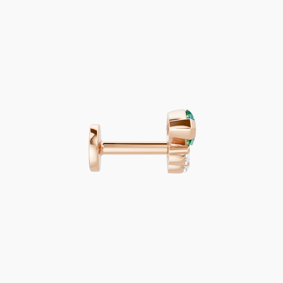 Danu | 18k Rose Gold 5 mm 7 mm Emerald & Diamond Piercing