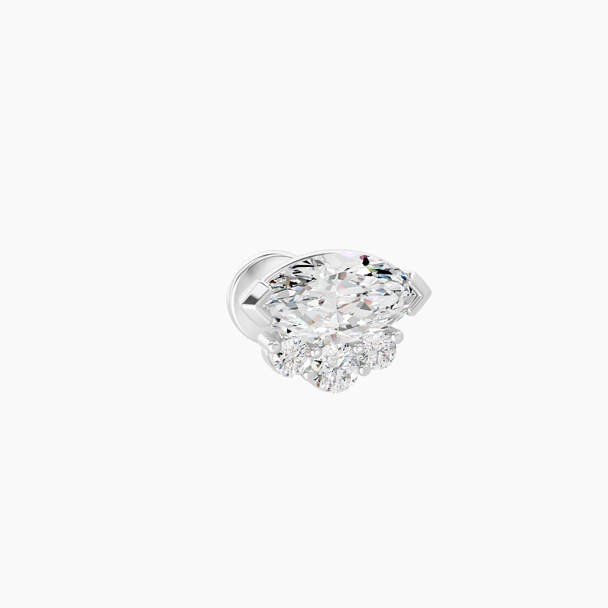 Danu | 18k White Gold 7 mm 5 mm Diamond Piercing