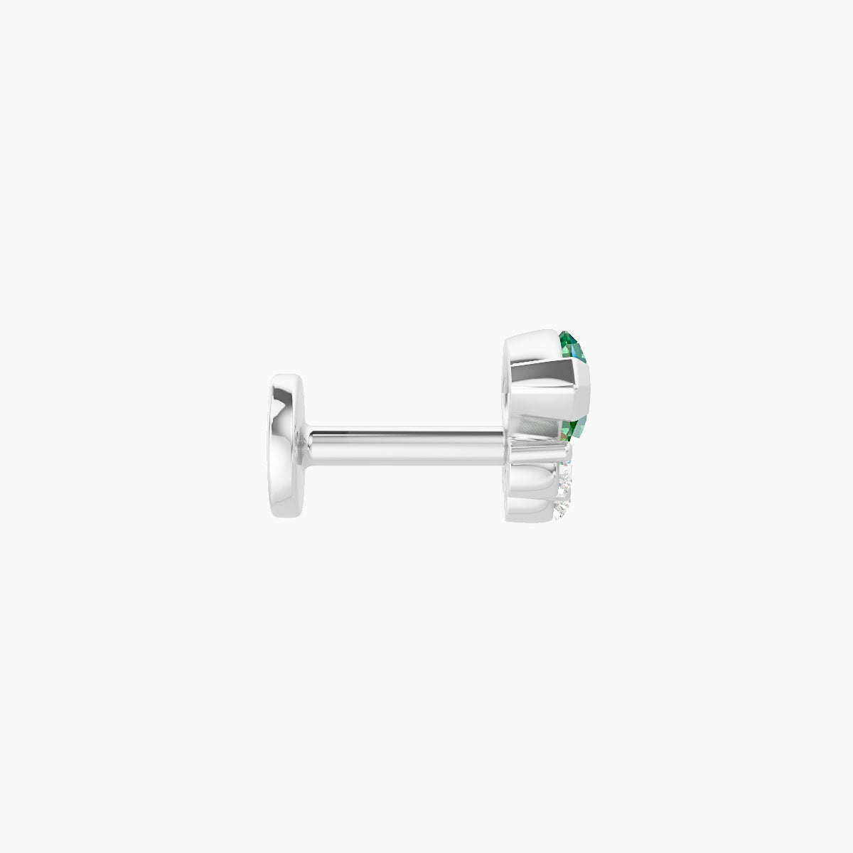 Danu | 18k White Gold 5 mm 7 mm Emerald & Diamond Piercing