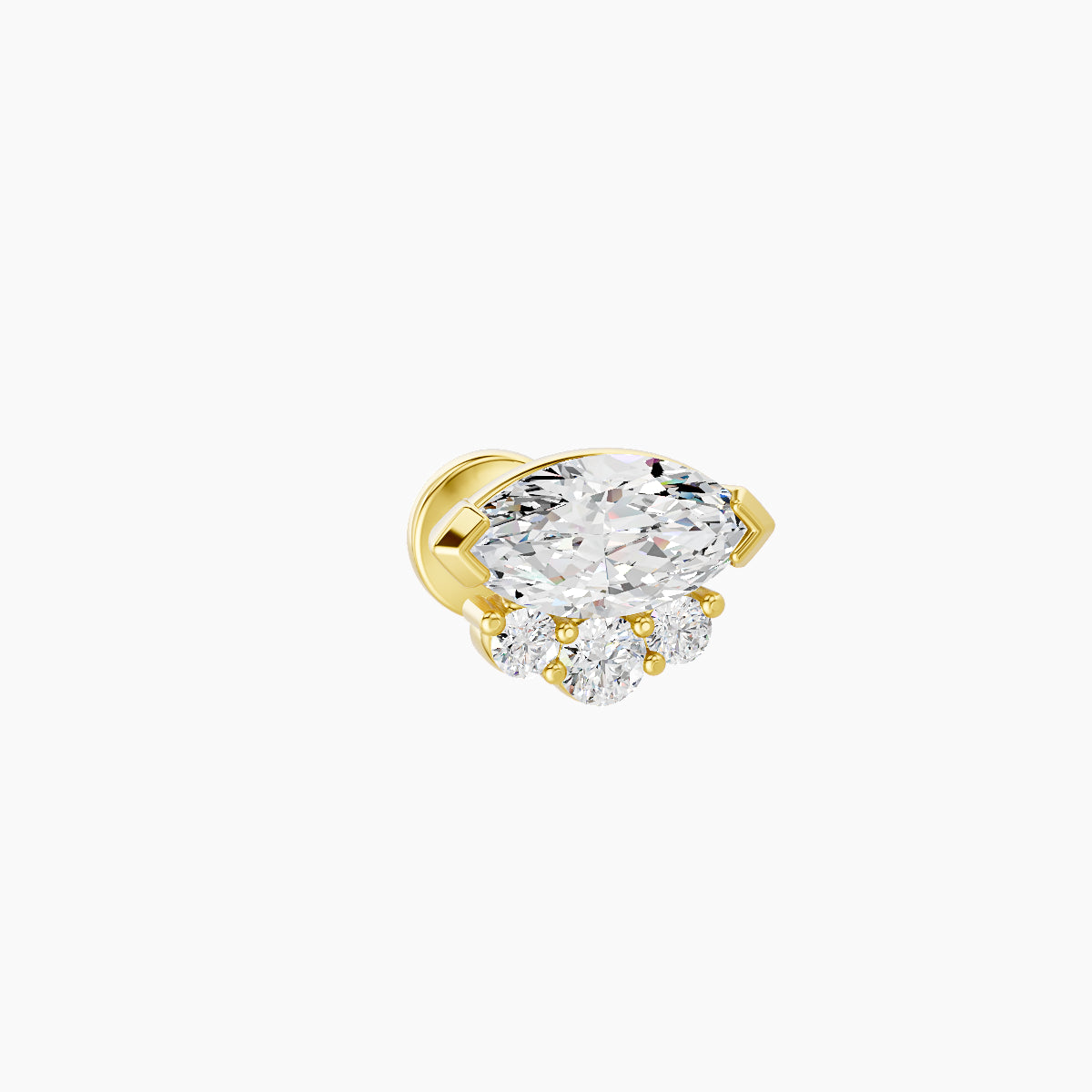 Danu | 18k Yellow Gold 7 mm 5 mm Diamond Piercing
