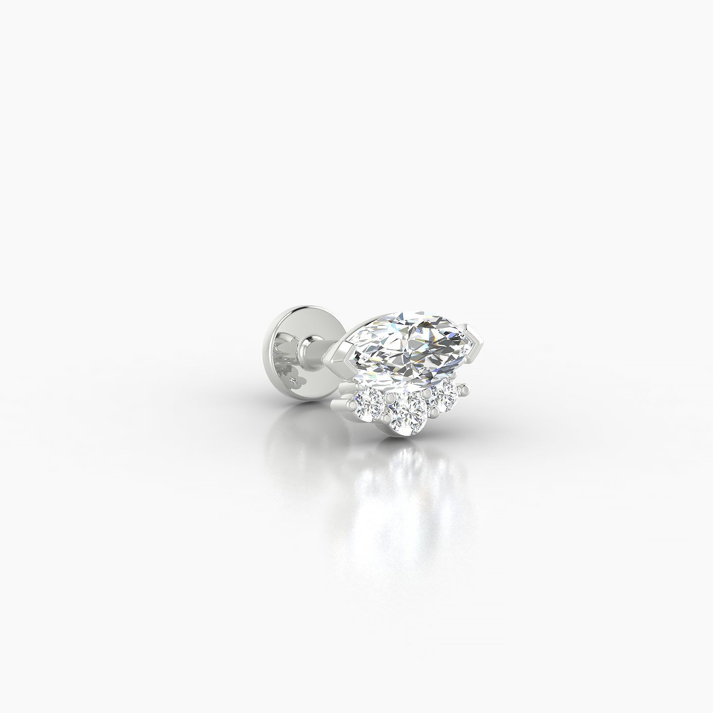 Danu | 18k White Gold 7 mm 5 mm Diamond Piercing