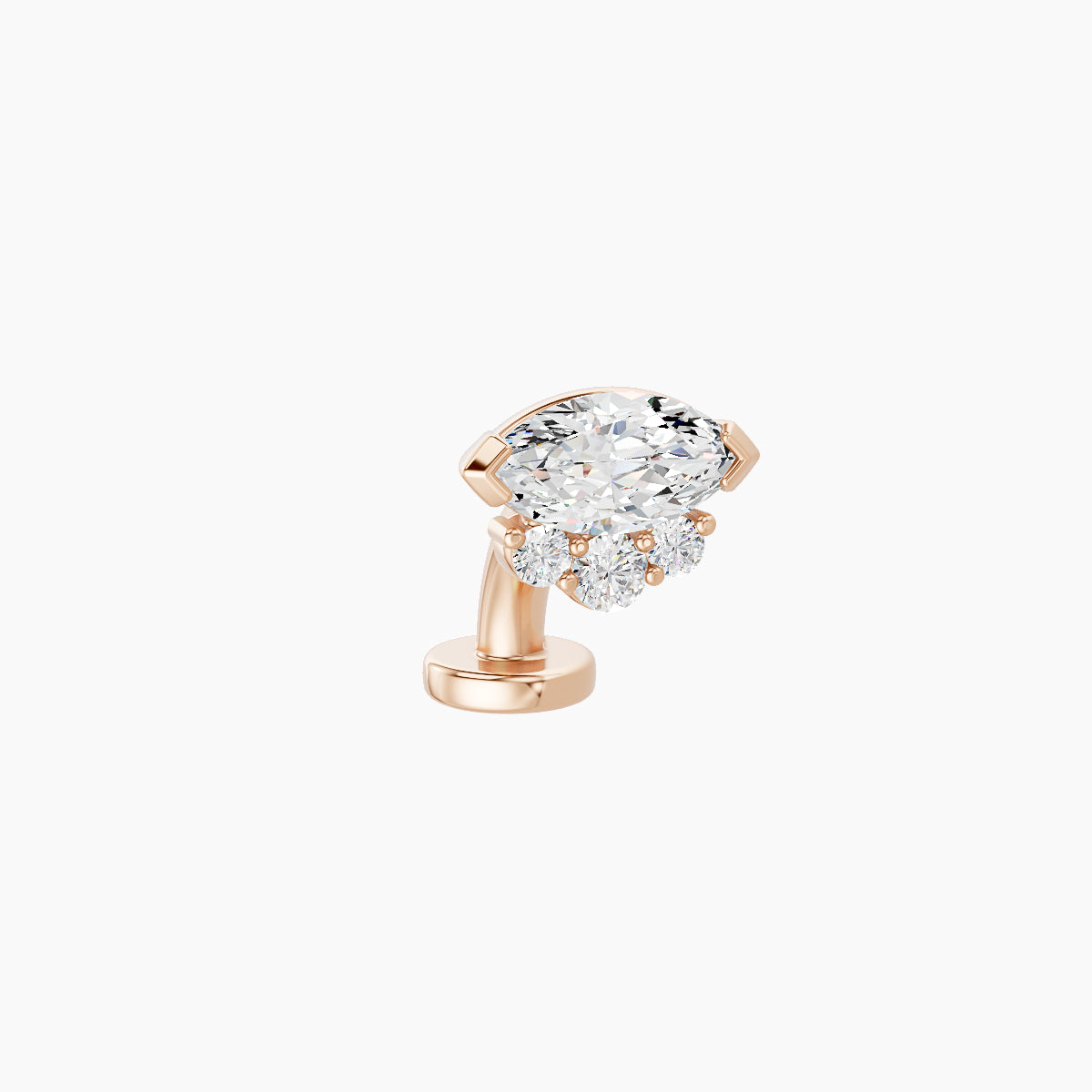 Danu | 18k Rose Gold 7 mm 6 mm Diamond Floating Navel Piercing