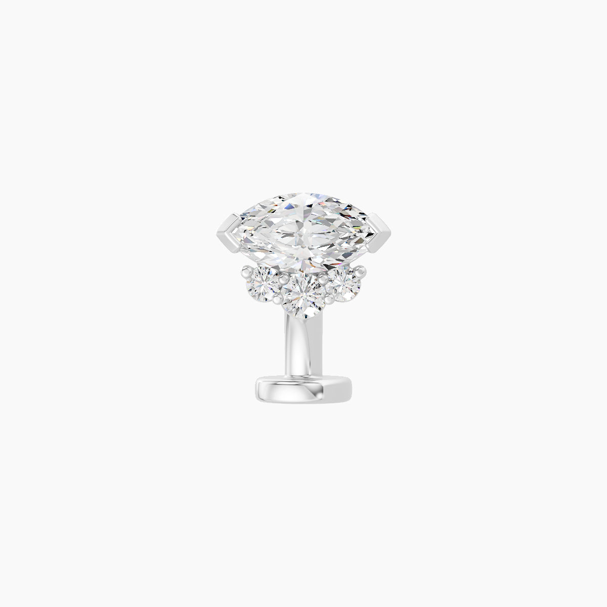 Danu | 18k White Gold 7 mm 6 mm Diamond Floating Navel Piercing