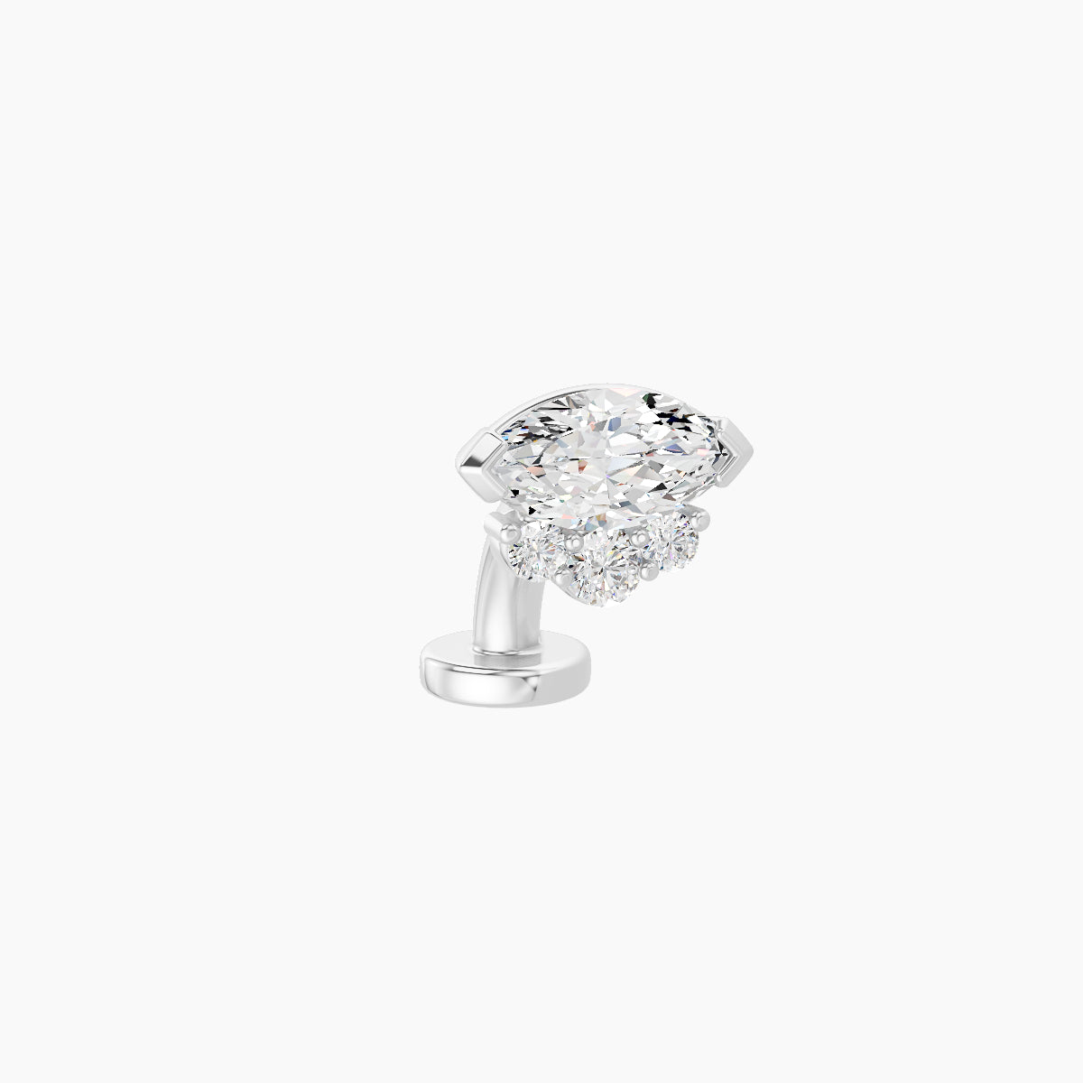 Danu | 18k White Gold 7 mm 6 mm Diamond Floating Navel Piercing