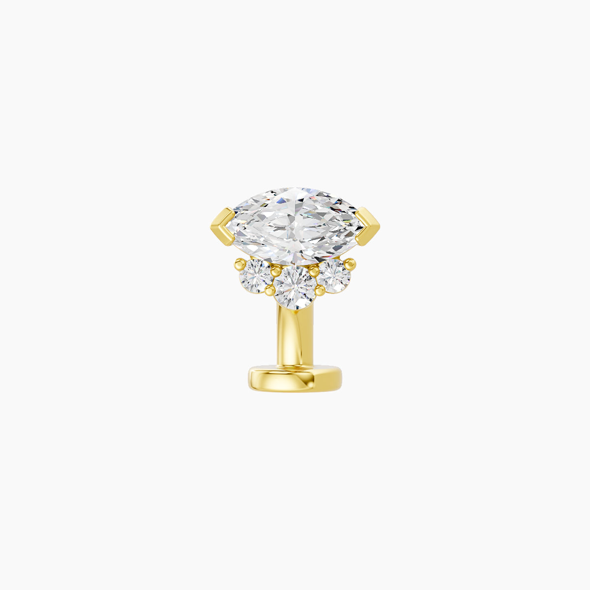 Danu | 18k Yellow Gold 7 mm 6 mm Diamond Floating Navel Piercing