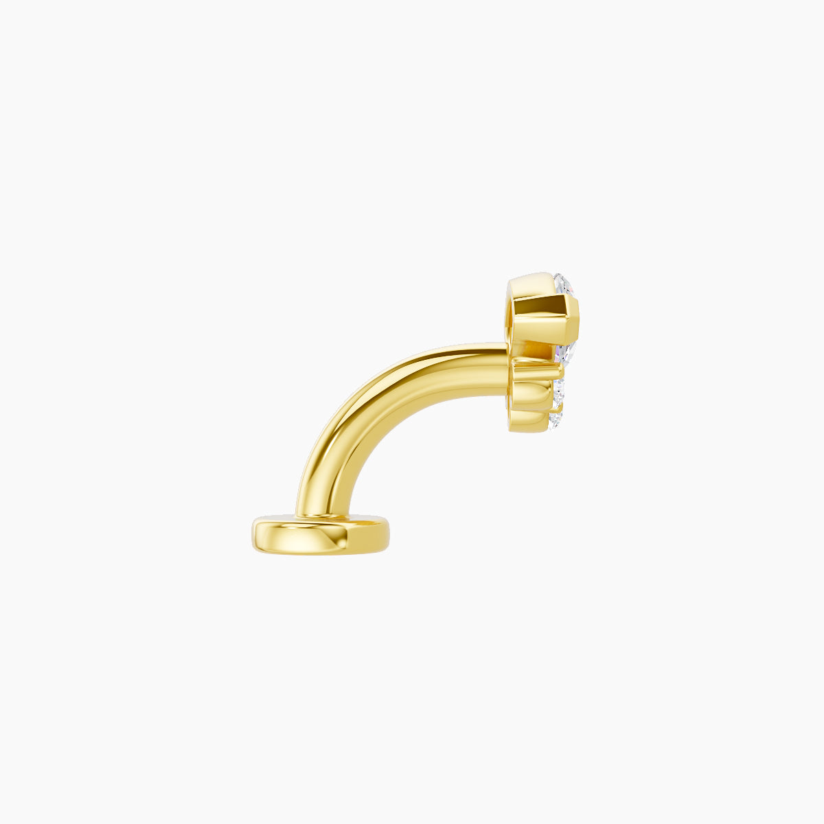 Danu | 18k Yellow Gold 7 mm 6 mm Diamond Floating Navel Piercing