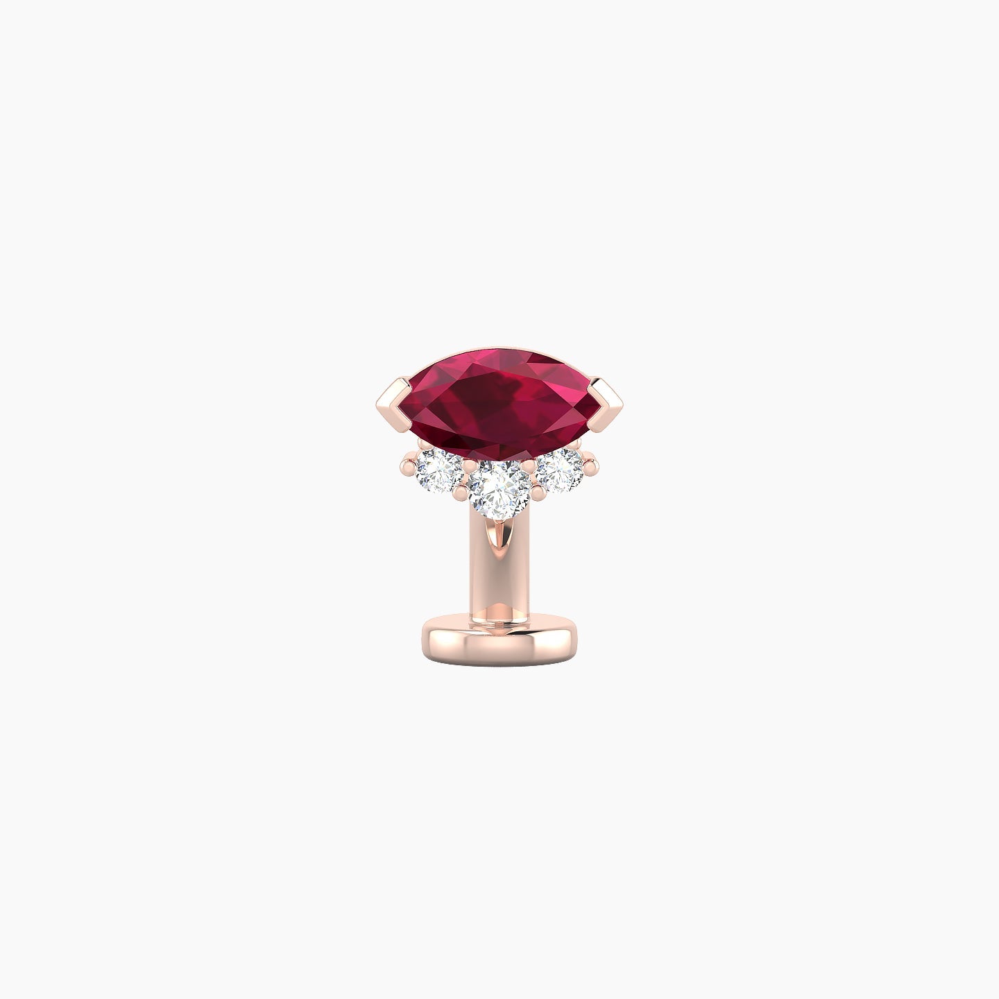 Danu | 18k Rose Gold 6 mm 7 mm Ruby & Diamond Floating Navel Piercing
