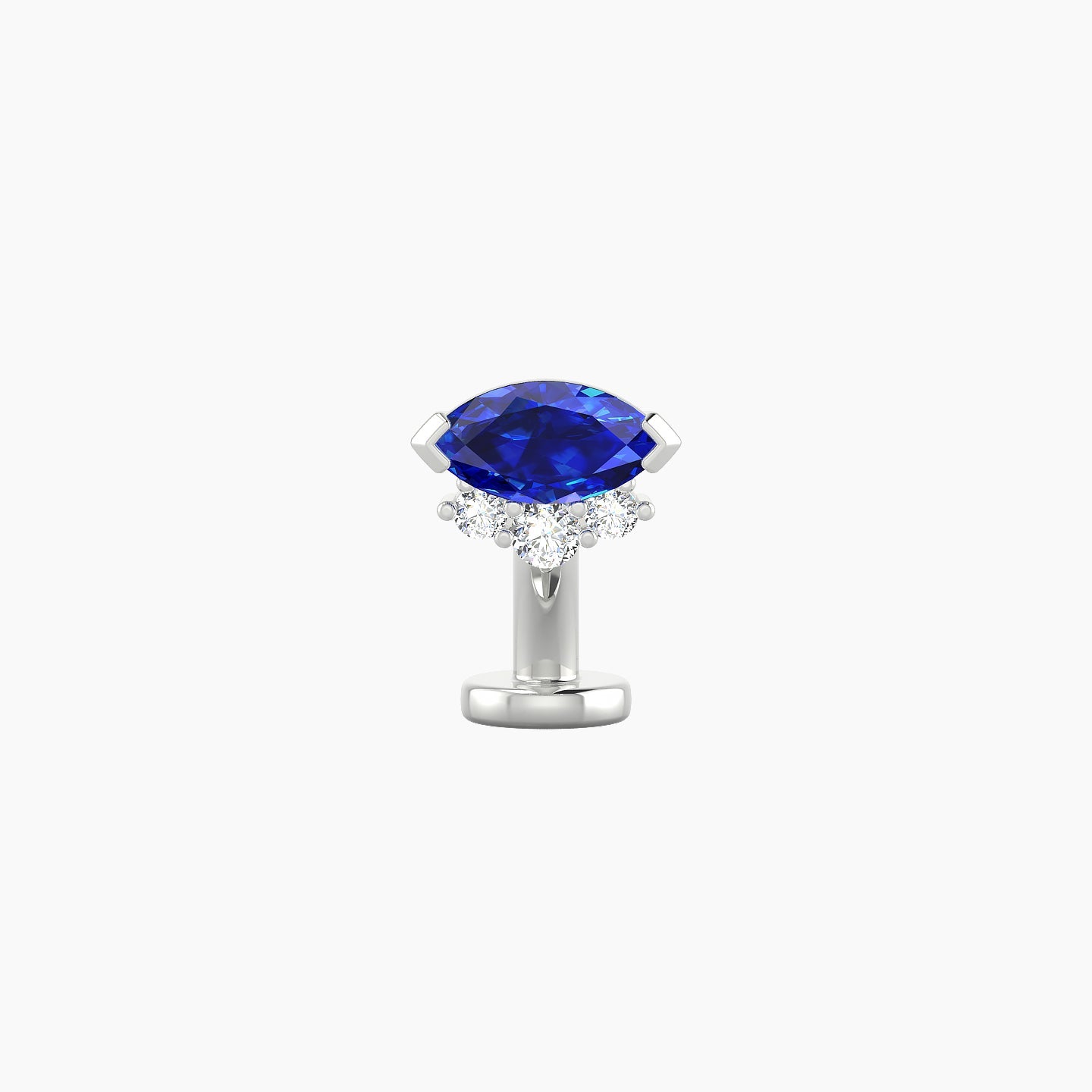 Danu | 18k White Gold 6 mm 7 mm Sapphire & Diamond Floating Navel Piercing