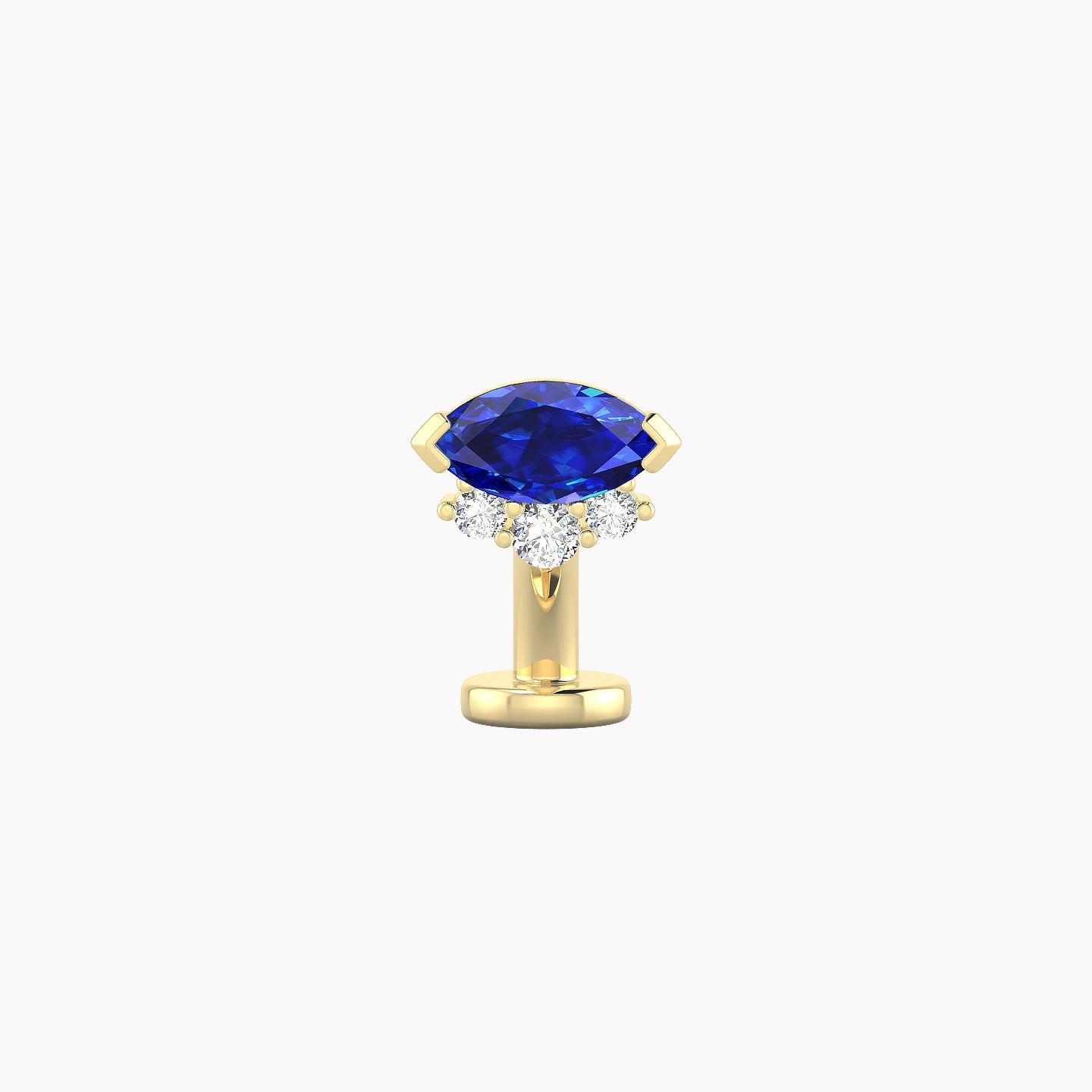Danu | 18k Yellow Gold 6 mm 7 mm Sapphire & Diamond Floating Navel Piercing