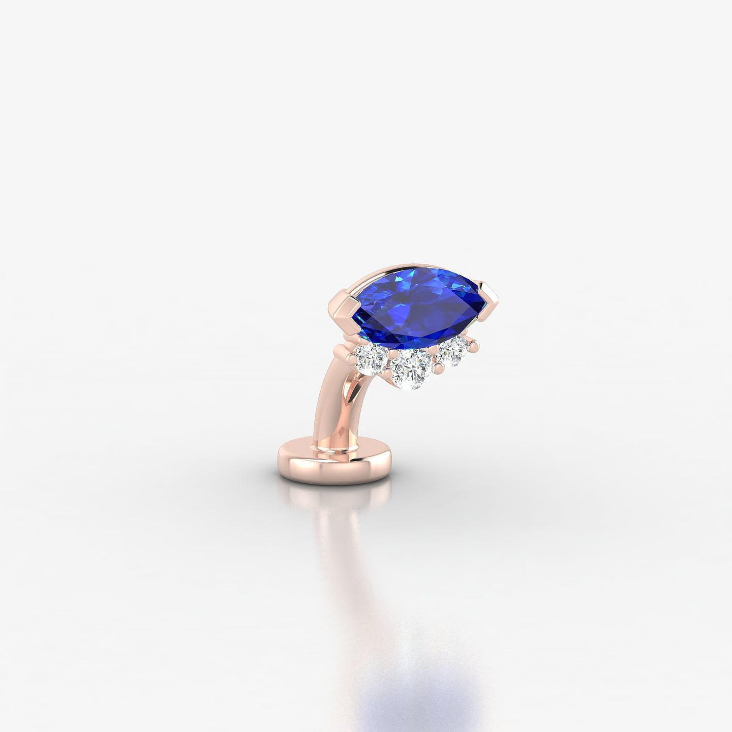 Danu | 18k Rose Gold 6 mm 7 mm Sapphire & Diamond Floating Navel Piercing