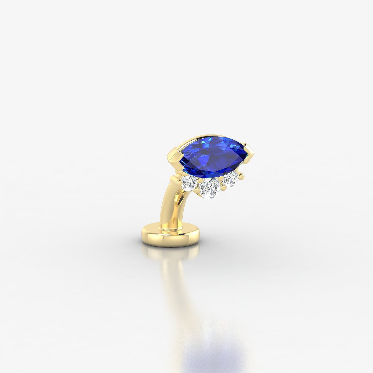 Danu | 18k Yellow Gold 6 mm 7 mm Sapphire & Diamond Floating Navel Piercing