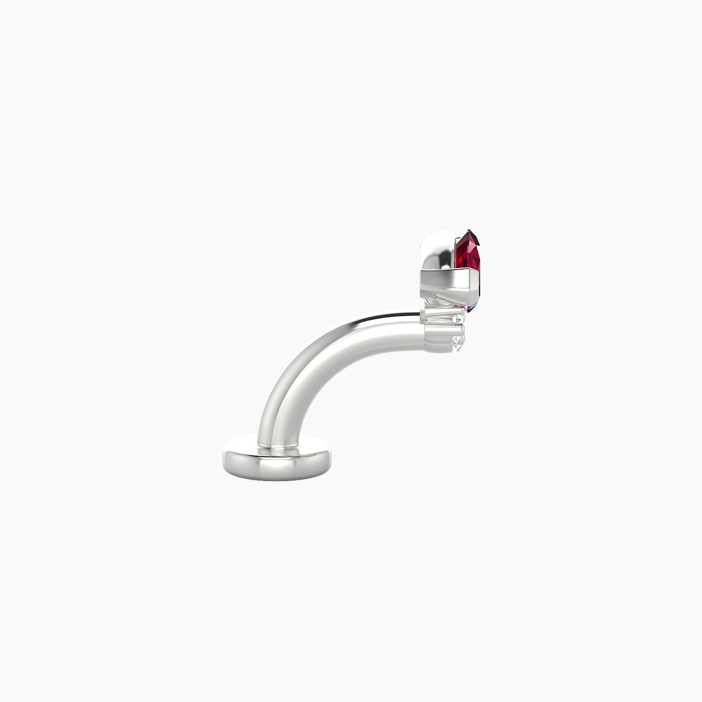 Danu | 18k White Gold 6 mm 7 mm Ruby & Diamond Floating Navel Piercing