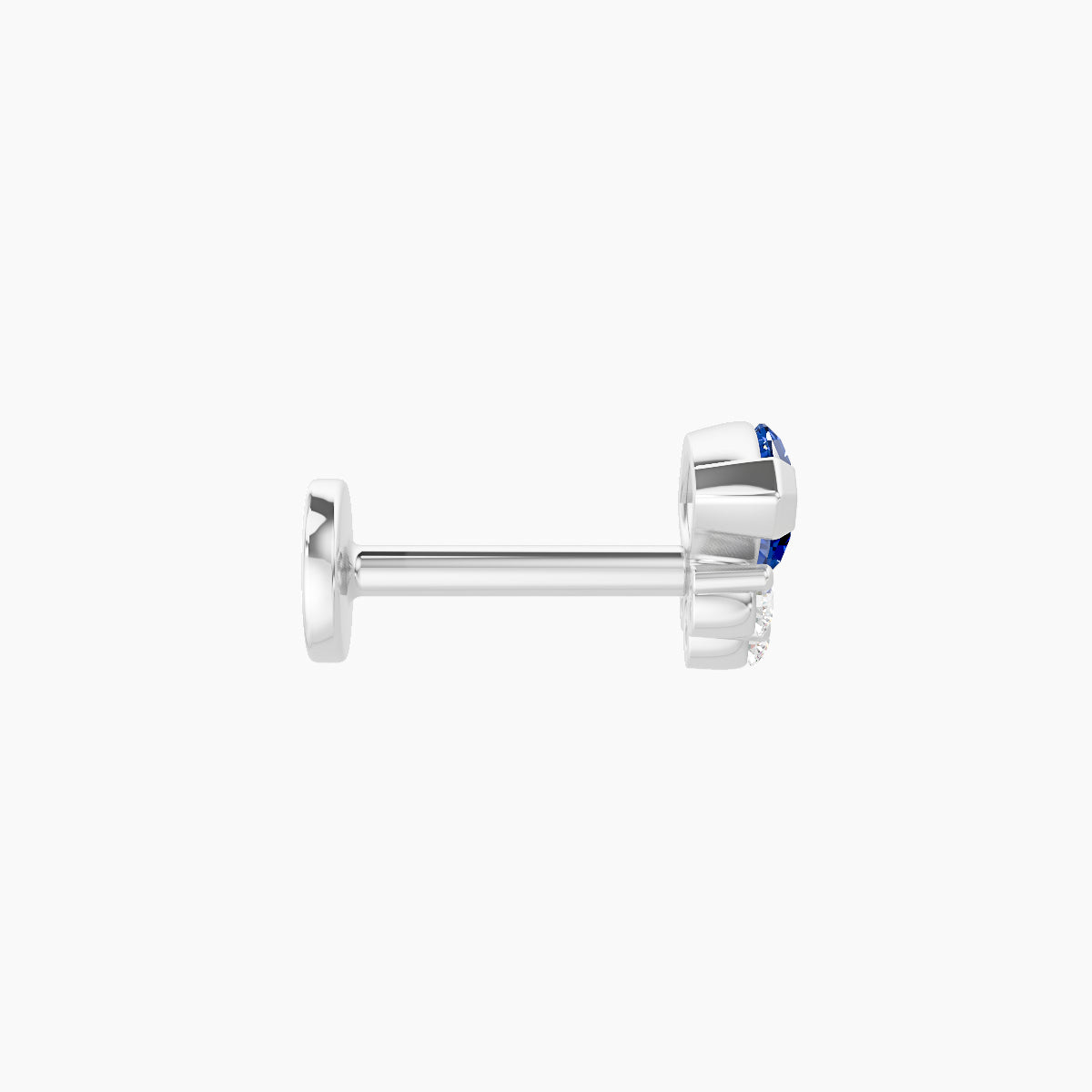 Danu | 18k White Gold 6.5 mm 7 mm Sapphire & Diamond Nose Piercing