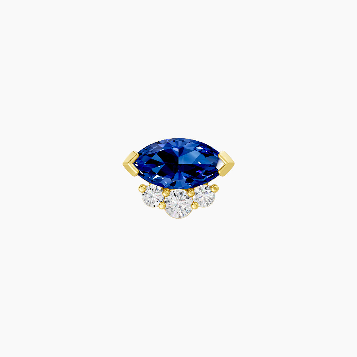 Danu | 18k Yellow Gold 6.5 mm 7 mm Sapphire & Diamond Nose Piercing