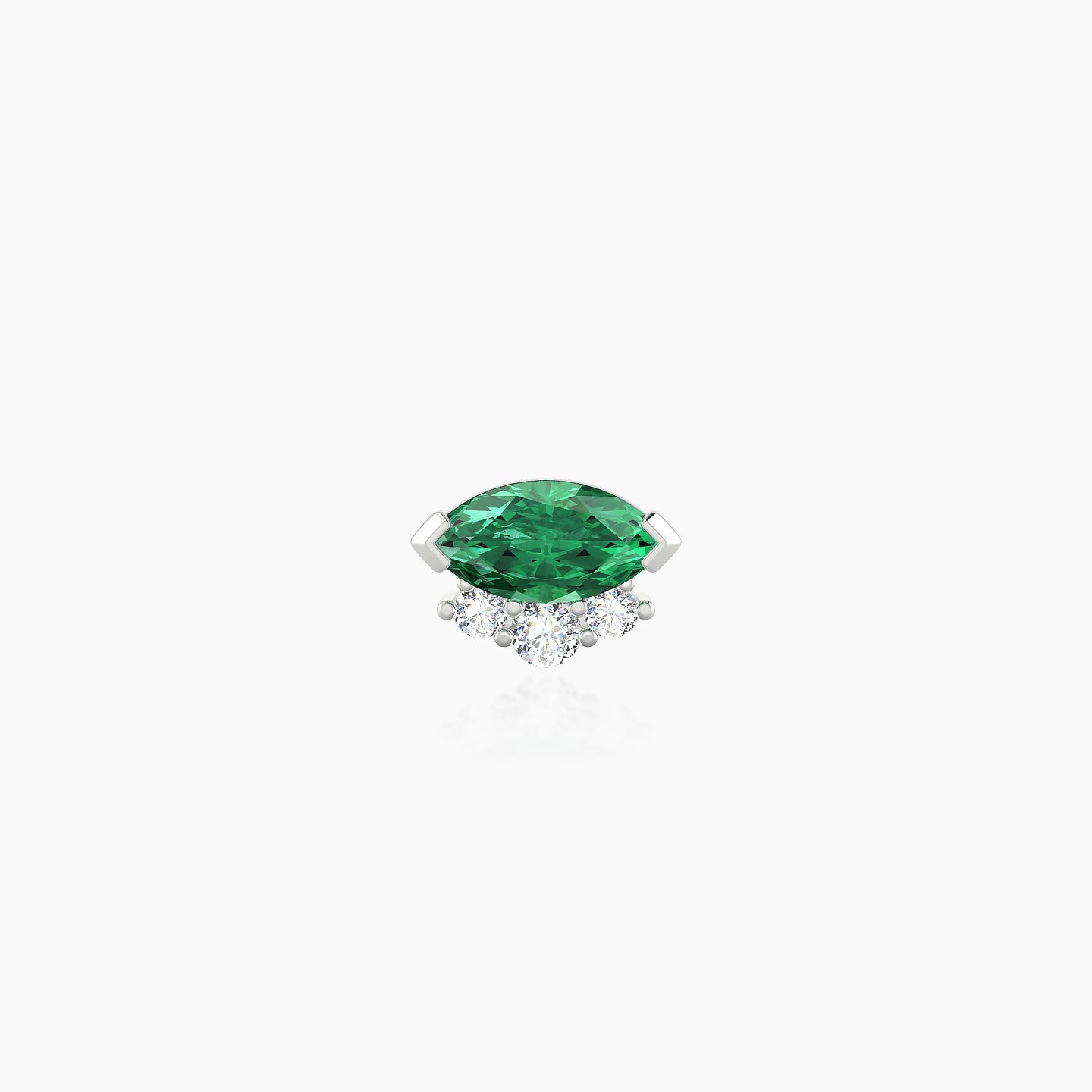 Danu | 18k White Gold 6.5 mm 7 mm Emerald & Diamond Nose Piercing