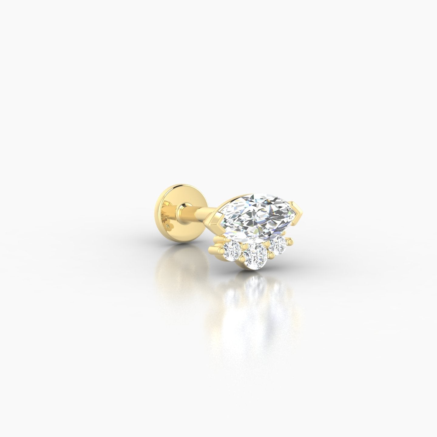 Danu | 18k Yellow Gold 7 mm 6.5 mm Diamond Nose Piercing