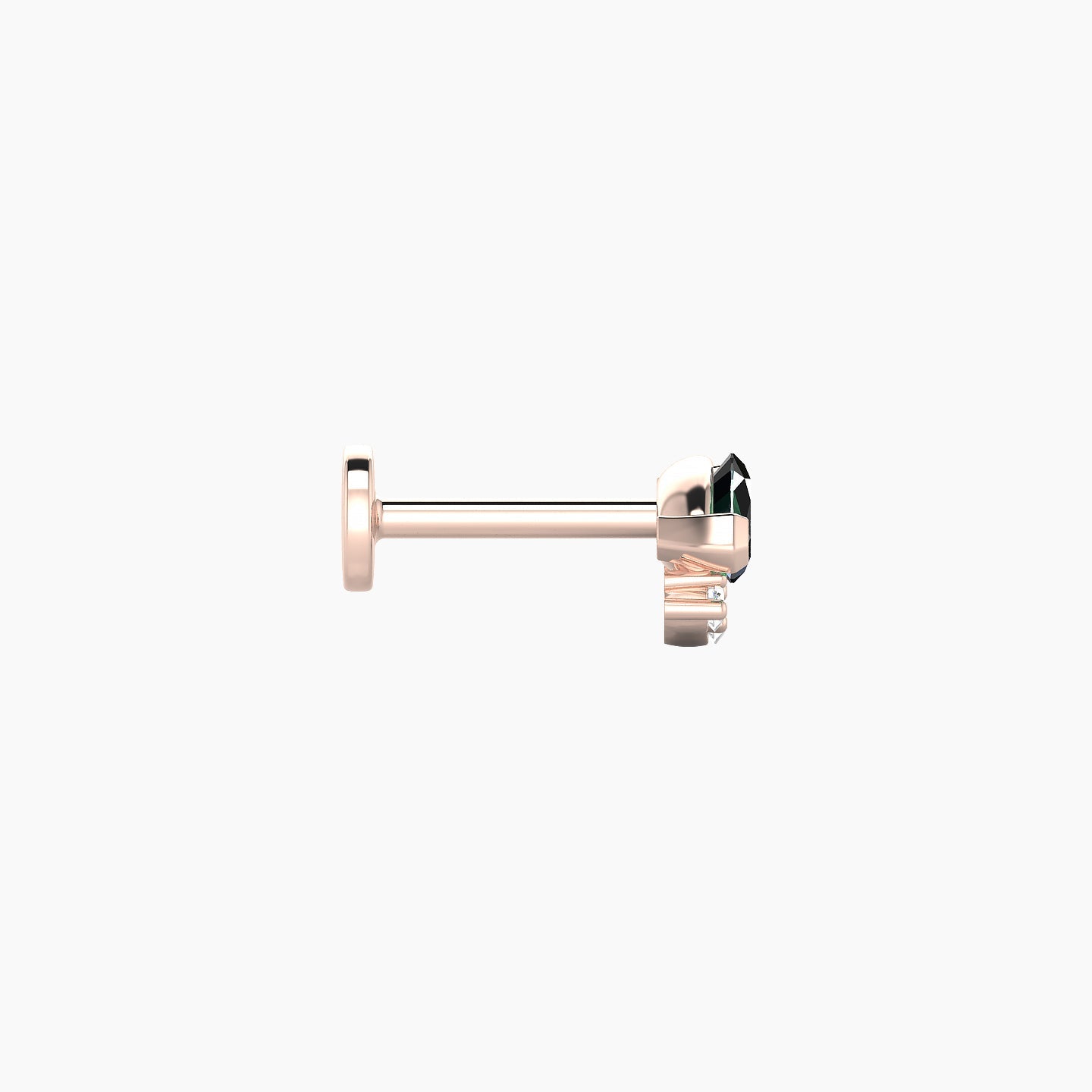 Danu | 18k Rose Gold 6.5 mm 7 mm Emerald & Diamond Nose Piercing