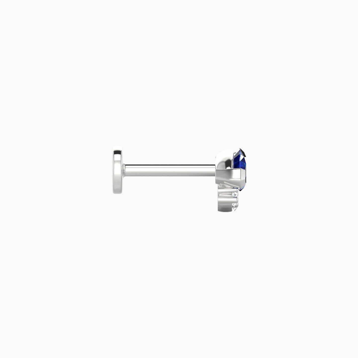 Danu | 18k White Gold 6.5 mm 7 mm Sapphire & Diamond Nose Piercing