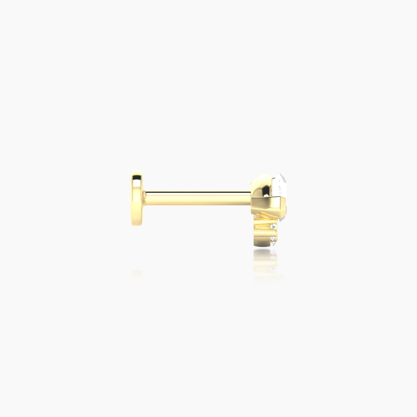 Danu | 18k Yellow Gold 7 mm 6.5 mm Diamond Nose Piercing