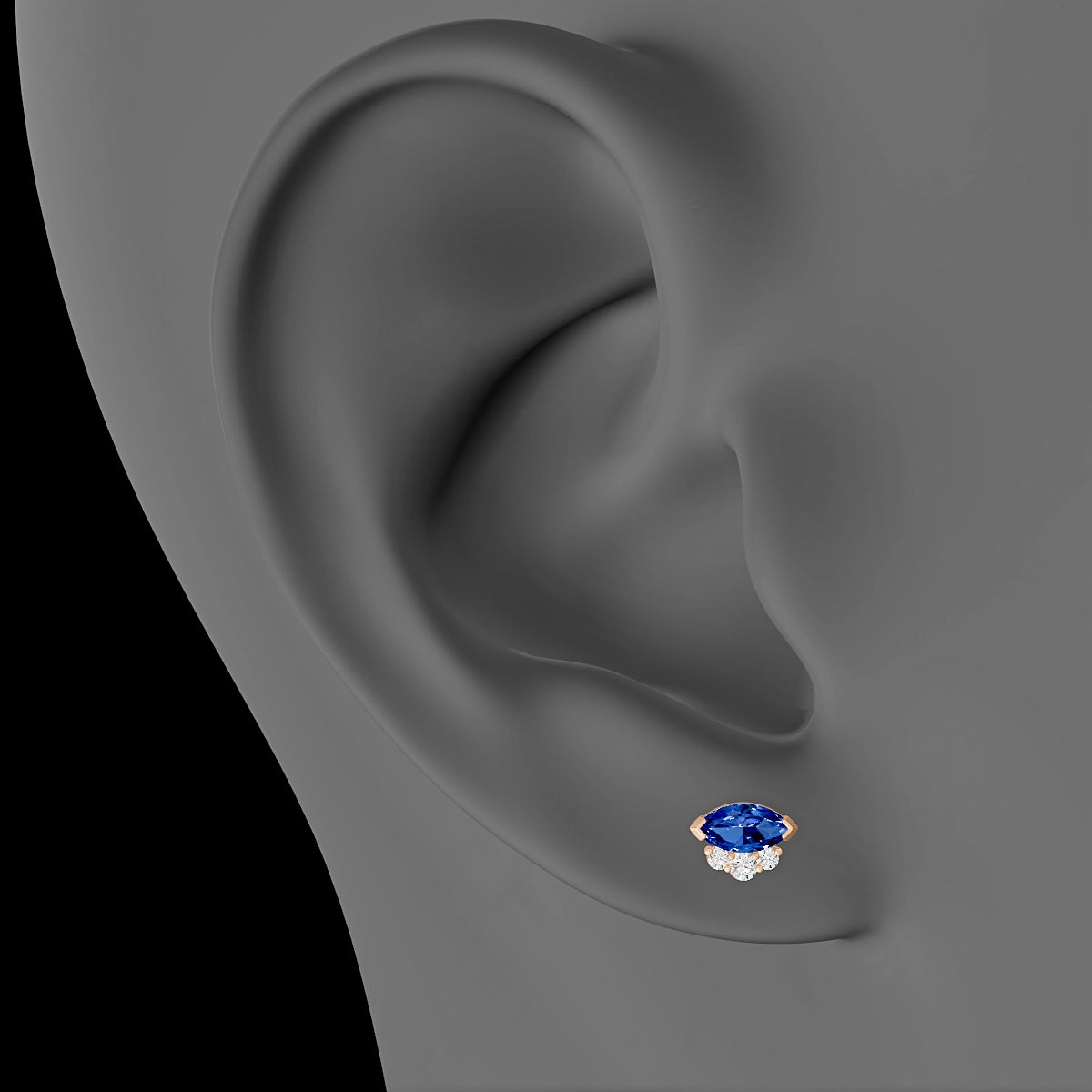 Danu | 18k Rose Gold 6.5 mm 7 mm Sapphire & Diamond Piercing