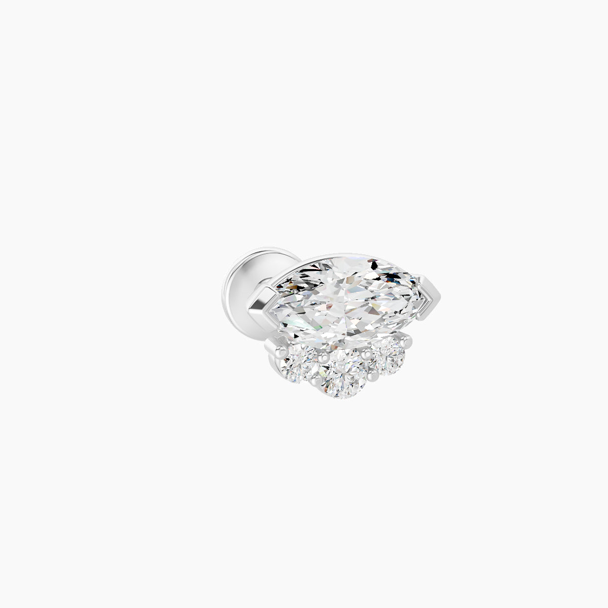 Danu | 18k White Gold 7 mm 6.5 mm Diamond Piercing