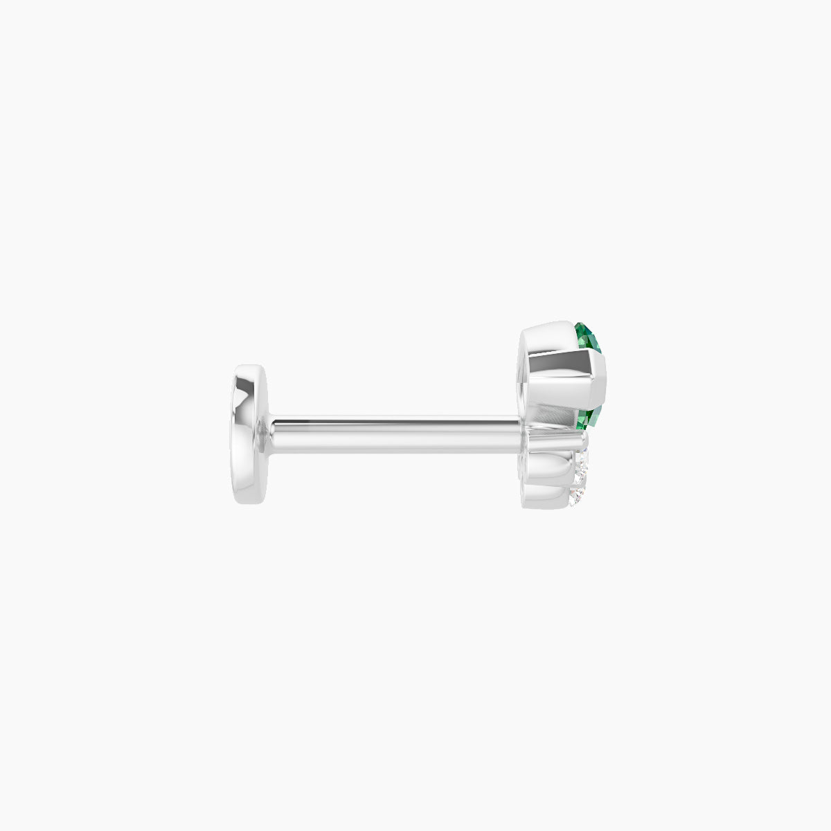 Danu | 18k White Gold 6.5 mm 7 mm Emerald & Diamond Piercing
