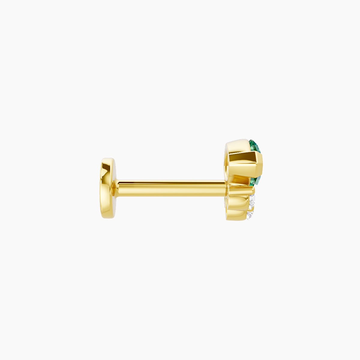 Danu | 18k Yellow Gold 6.5 mm 7 mm Emerald & Diamond Piercing