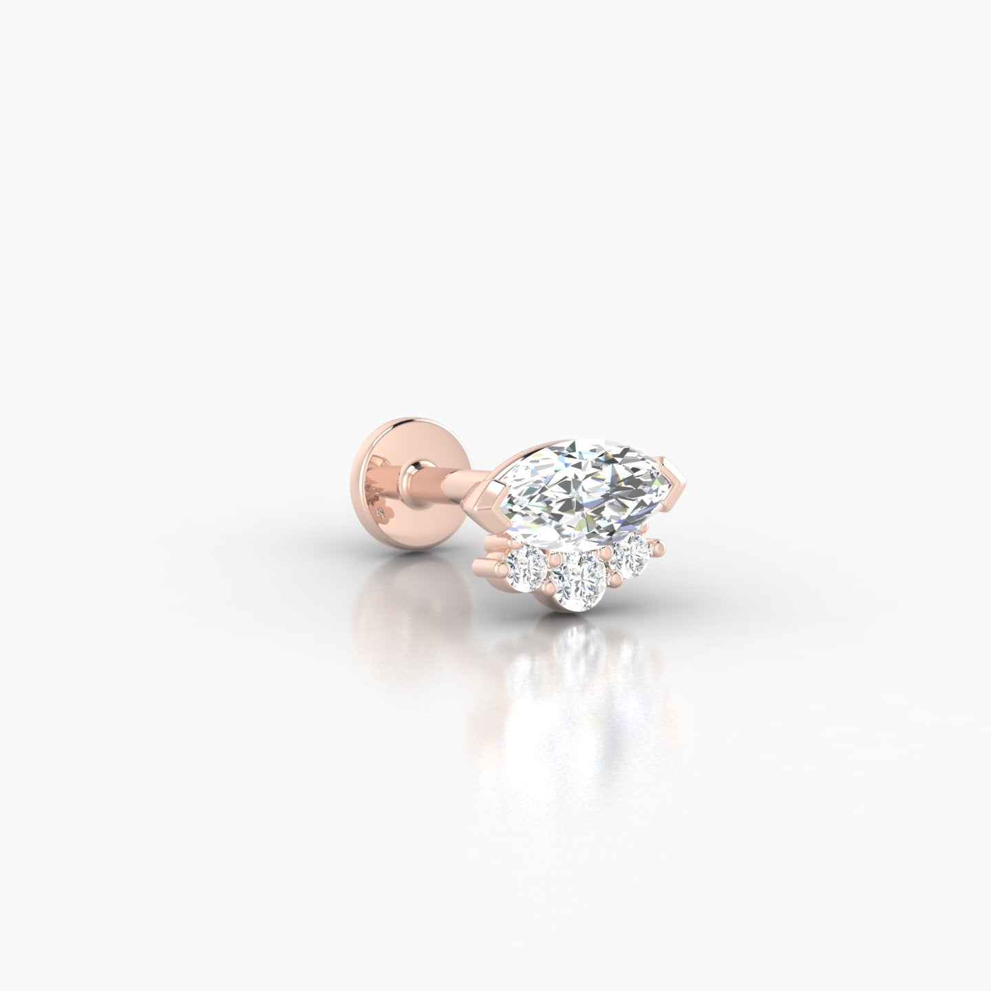 Danu | 18k Rose Gold 7 mm 6.5 mm Diamond Piercing