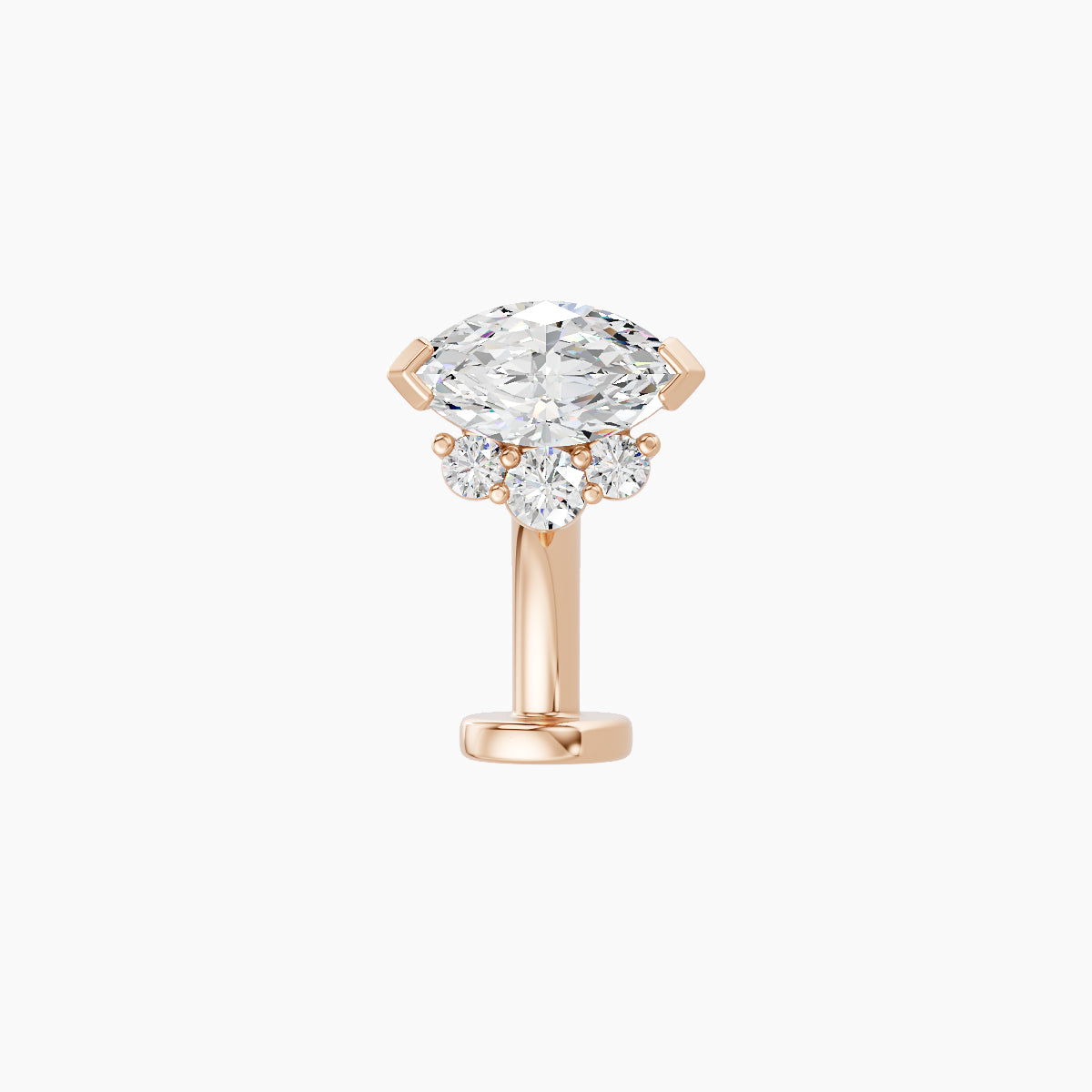 Danu | 18k Rose Gold 7 mm 8 mm Diamond Floating Navel Piercing