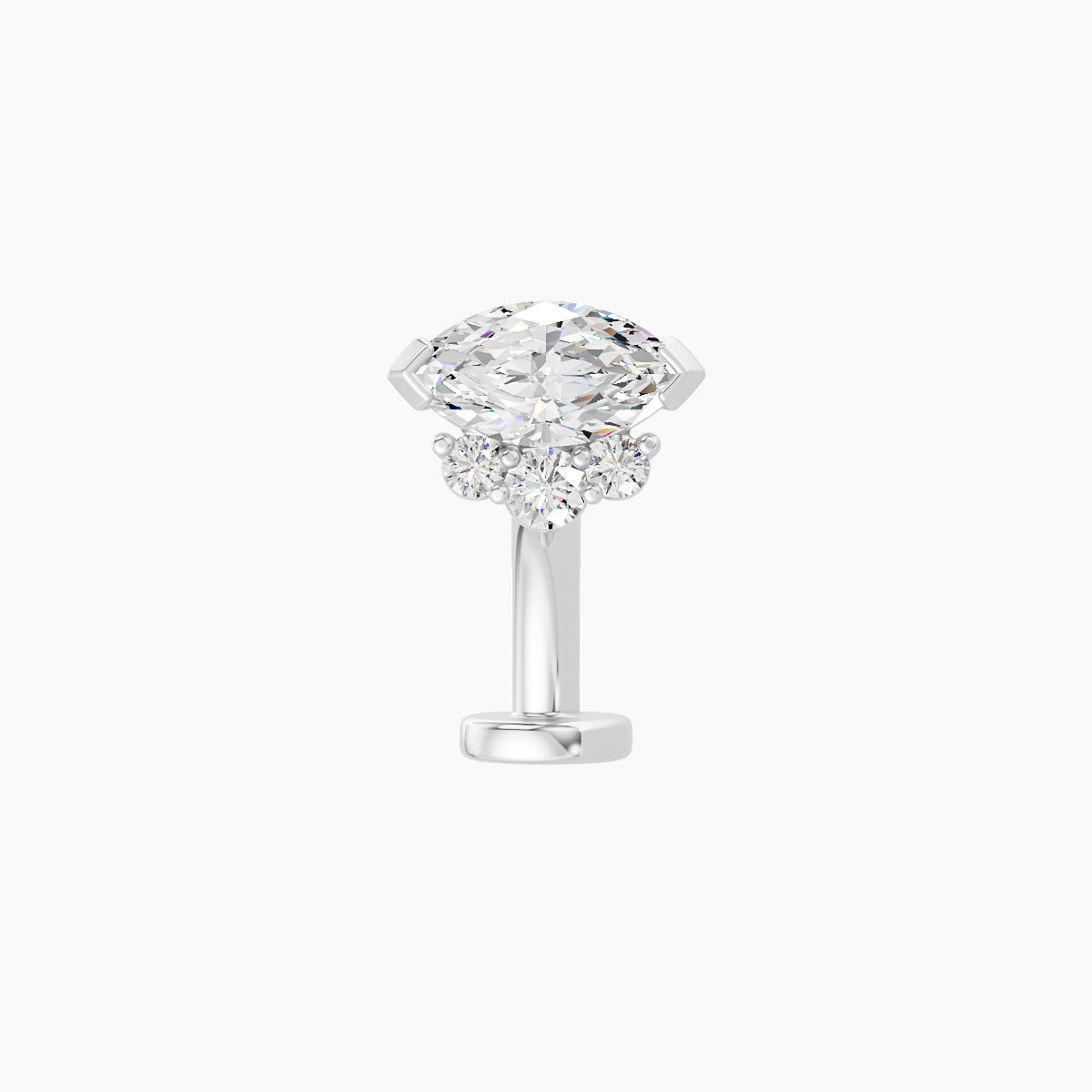 Danu | 18k White Gold 7 mm 8 mm Diamond Floating Navel Piercing