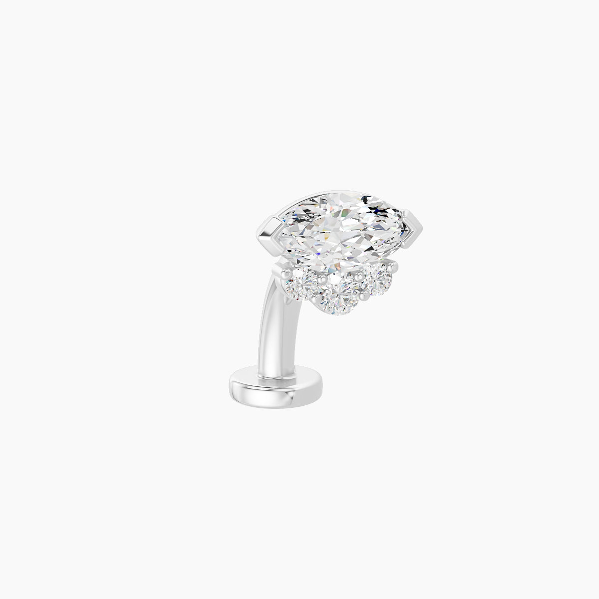 Danu | 18k White Gold 7 mm 8 mm Diamond Floating Navel Piercing