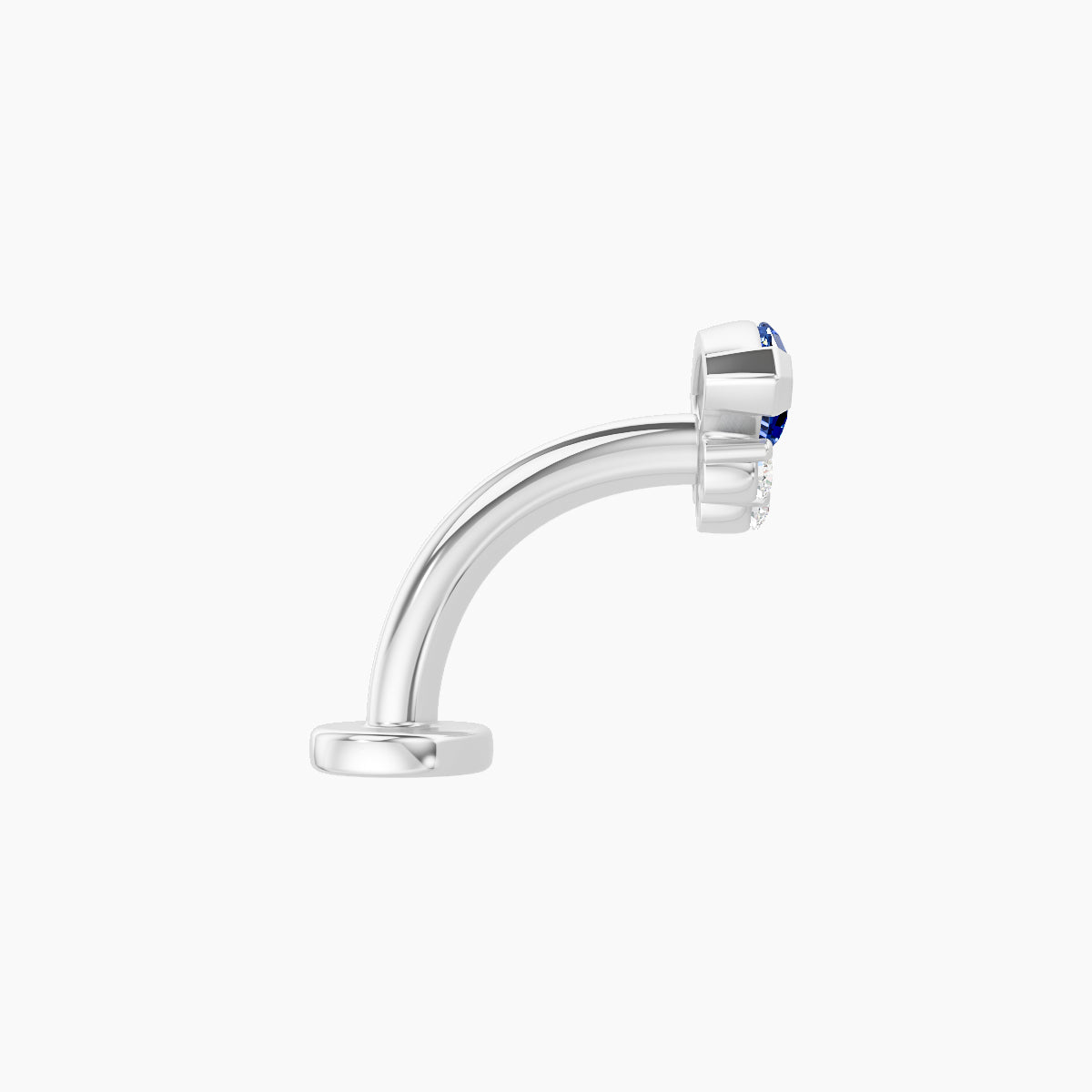 Danu | 18k White Gold 8 mm 7 mm Sapphire & Diamond Floating Navel Piercing