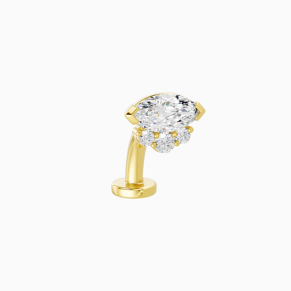 Danu | 18k Yellow Gold 7 mm 8 mm Diamond Floating Navel Piercing